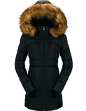 1 x RAW Customer Returns CHERFLY Women s Medium Length Winter Coat Thick Warm Jacket with Removable Fur Hood Black, M  - RRP €92.21