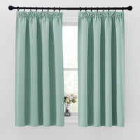 1 x RAW Customer Returns PONY DANCE Blackout curtain green over curtains with ruffle tape set of 2 H 145 x W 140 cm short curtains green opaque heat-insulating curtains children s room blackout curtain, summer green - RRP €28.31