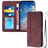 2 x Brand New QIWEIQING Compatible with mobile phone case for Samsung Galaxy A51 4G case, mobile phone Samsung Galaxy A51 4G case, leather flip case mobile phone case protective cover for Samsung A51 4G case Red Wine HX - RRP €22.4