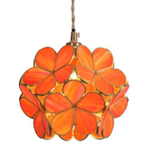 1 x RAW Customer Returns BIEYE L30749 Cherry Blossom Tiffany Style Stained Glass Ceiling Light with 21cm Wide Lampshade Orange  - RRP €98.5