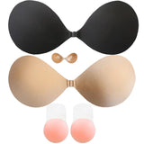 8 x Brand New LIBAIJIAAZQH Adhesive Bra Push Up, Strapless Bra, 2 Pack Backless Bra and 2 Nipple Pads, Reusable Invisible Self-Adhesive Bra for Evening Dress Wedding Dress Backless Clothing. - RRP €166.56