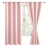 1 x RAW Customer Returns Hiasan blackout curtains with eyelets, blush pink opaque curtains, pack of 2, 140 x 175 cm width x height , soft sliding curtains for bedroom, living room, etc. - RRP €34.79