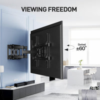 1 x RAW Customer Returns PERLESMITH TV wall mount, TV wall mount for 37-85 inch flat curved TVs up to 60kg, swiveling, tilting TV mount max.VESA 600x400mm - RRP €39.34