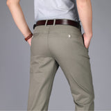 1 x RAW Customer Returns Misfuso Men s Anti-Wrinkle 100 Cotton Regular Waist Straight Casual Pants with Pockets Dark Khaki 38 - RRP €27.6