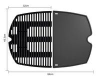 1 x RAW Customer Returns Vnierxful 7646 Grill Grate and 6506 Grill Plate Replacement Parts Accessories for Weber Q300 Q320 Q3000 Q3100 Q3200 Series Gas Grill, Cast Iron Grill Pan Accessories for Weber 7584 6560, 2Pack - RRP €84.29