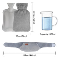 2 x RAW Customer Returns Hot water bottle, hot water bottle belt 3-in-1 with soft plush hand waist warmer cover, hot water bag for pain relief, neck, shoulder, back, legs, waist warm - RRP €26.2