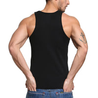 3 x RAW Customer Returns HomyComy undershirt men s fine rib cotton sleeveless tank top 3-pack black XL - RRP €74.97