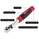 1 x RAW Customer Returns HSEAMALL 1 4 Torque Wrench Set, 2-24Nm Adjustable Torque Wrench Torsion Wrench for Road Bike TUV Motorcycle - RRP €48.88