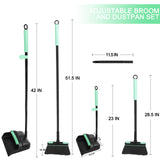 1 x RAW Customer Returns BEI HONG broom and dustpan set, with 90.5 126cm long handle, upright with 5 stainless steel rods 4 layers of broom transparent cover for home, office, lobby sweeping - RRP €23.19