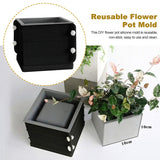 1 x RAW Customer Returns DASNTERED 4 Square Silicone Flower Pot Mold for Office or Home Size Square  - RRP €26.21