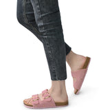 1 x RAW Customer Returns ONCAI women s mules, comfortable slippers with cork footbed, suede, pink, 38 EU - RRP €29.99