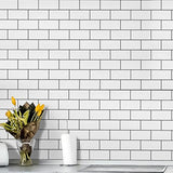 1 x RAW Customer Returns Art3d 10 pieces ceramic tiles 3d subway adhesive tiles kitchen white peel and stick backsplash tiles 30 x 30 cm - RRP €35.28