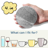 2 x RAW Customer Returns LIFVER Coasters Glasses, Drinks Coasters Ceramic, Absorbent Coaster Set with Cork Base, Prevent Furniture Scratches, Stone Coasters with Holder for Glasses, Cups, Mugs, Dark Gray, Pack of 6 - RRP €35.98