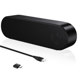 1 x RAW Customer Returns ZETIY PC Speakers, USB Portable Computer Speakers Mini Soundbar with 3D Surround Stereo for Notebook, PC, Laptop, Desktop - Plug and Play Black  - RRP €20.32