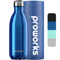 1 x RAW Customer Returns PROWORKS Stainless Steel Water Bottle, BPA Free Insulated Vacuum Metal Bottle for 12 Hour Hot 24 Hour Cold Drinks, Sports and Gym Water Bottle - 1.5 Liter - Blue - RRP €38.0