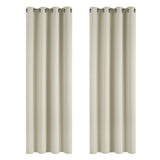 1 x RAW Customer Returns Deconovo curtain blackout eyelet curtains living room curtains opaque, 138 x 117 cm height x width , light beige, set of 2 - RRP €28.04