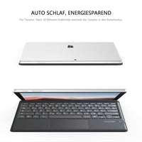 1 x RAW Customer Returns MoKo Touchpad Keyboard for Microsoft Surface Pro 7 Plus Pro 7 Pro 6 Pro 5 Pro 4 Pro 3, QWERTZ Layout Wireless Type Cover Keyboard with Integrated Rechargeable Battery Bluetooth Keyboard, Gray - RRP €60.28