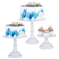 1 x RAW Customer Returns NUPTIO 3 Piece Cake Stand Set Round Metal Cupcake Stand Dessert Cake Stand with Simple Design, White - RRP €62.16