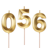 1 x Brand New Gold Digital Birthday Candles Number 056 Baked Cake Decoration Party Supplies Suitable for 50s and 60s Special Birthdays Can Be Used Alone or in Combination - RRP €22.8