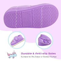 1 x Brand New Children s slippers, girls, boys, plush, warm home slippers, non-slip slippers, winter slippers purple unicorn, 32 33 EU  - RRP €51.6