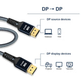 1 x RAW Customer Returns Angusplay DisplayPort 2.0 Cable 5m DP to DP 2.0 Cable 16K 60Hz 15360x8640 10K 60Hz 8K 60Hz 4K 144Hz 165Hz 80Gbps, Compatible FreeSync and G-Sync, for Gaming Monitor PC Graphics Card - RRP €21.19