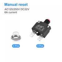 1 x RAW Customer Returns sourcing map 3pcs Overload Protector 6A AC125 250V DC32V Push Button Switch for Air Compressor - RRP €11.89