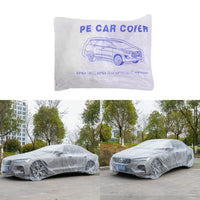 1 x RAW Customer Returns Universal outdoor car cover, transparent PE car cover, waterproof dustproof car cover, disposable car cover with elastic band, S - RRP €20.4