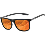 1 x RAW Customer Returns ZENOTTIC Polarized Sunglasses Men Carbon Fiber Bracket Square Sunglasses Driving Fishing Golf Sports UV400 Protection, Black Frame, Orange Lens - RRP €29.23