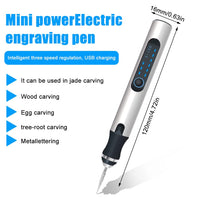 1 x RAW Customer Returns Engraving tool set, USB mini engraving pen with engraving accessories, wireless engraving device for metal, glass, wood, stone, jewelry, nails, ceramics silver  - RRP €29.99