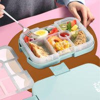 2 x RAW Customer Returns Children s lunch box with 6 compartments, 920ml Bento Box lunch box with 1 placemat for kindergarten school, snack box lunch box for picnic work travel leak-proof, microwave dishwasher safe - RRP €21.02