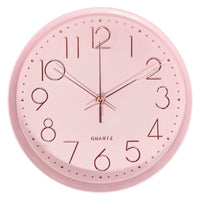 1 x RAW Customer Returns Attoe Pink Wall Clock, 30 cm Silent Silent Wall Clock Quartz Battery Operated with ABS Frame HD Glass Cover for Children Living Room Bedroom Kitchen Office Decoration Pink  - RRP €16.13