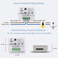 1 x RAW Customer Returns DieseRC Mini Wireless WiFi Switch, 2500W 10A RF Relay Remote Control 3 Receivers with 1 Wireless Wall Switch, Smart Control by Phone via Tuya APP, Alexa Google Home - RRP €57.99