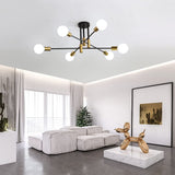 1 x RAW Customer Returns DAXGD Industrial Living Room Chandelier, Vintage Ceiling Light E27, Ceiling Lamp for Bedroom Living Room Kitchen, 180 Adjustable Angle Diameter 72CM - RRP €38.8