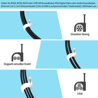 1 x RAW Customer Returns Cable clamp nail clamps, 400 pieces cable holder with inserted nail brackets cable fastening for power cables 4 white sizes 4 mm, 6 mm, 8 mm, 10 mm power strip wall mounting - RRP €10.51