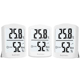 1 x RAW Customer Returns hoyiours Indoor Hygrometer Thermometer 3-Set Thermo-Hygrometer Indoor Thermometer 3s Quick Refresh with Large LCD Screen for Office, School, Greenhouse White - RRP €16.63