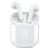 1 x RAW Customer Returns OYIB Bluetooth Headphones In Ear, 2023 New Bluetooth 5.3 Wireless Headphones with 4 ENC Microphone, Immersive HiFi Headphones, Touch Control Earbuds with LED Display, 25H, IPX7 Waterproof Headphones White - RRP €20.54