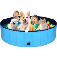 2 x Brand New NIEEKRUN PVC Foldable Dog Pool, Blue, Suitable for Dogs of Different Sizes, L Diameter 160 Centimeters, Height 30 Centimeters. - RRP €40.8