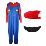 1 x Brand New VISVIC Super Brothers Cosplay Costume, Costume with Hats and Mustache, Classic Cosplay Costume Unisex Men Women Adults Children for Carnival Halloween, Red Men, L - RRP €32.71