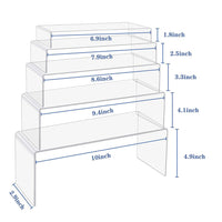 1 x RAW Customer Returns FAZMoss 2 Sets Clear Acrylic Display Stands, 5 Sizes Clear Acrylic Display Risers Showcase Shelf Stands for Jewelry Shop Equipment 10pcs  - RRP €27.22