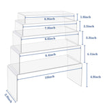 1 x RAW Customer Returns FAZMoss 2 Sets Clear Acrylic Display Stands, 5 Sizes Clear Acrylic Display Risers Showcase Shelf Stands for Jewelry Shop Equipment 10pcs  - RRP €27.22