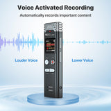 1 x RAW Customer Returns Digital Voice Recorder 64GB, Portable Voice Activated Recorder with Playback, Dictaphone Voice Recorder for Lectures Meetings Sound Audio Recording Device with Password, Variable Speed, MP3 - RRP €39.31