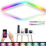 1 x RAW Customer Returns Eregou RGB LED ceiling light dimmable, 24W color changing ceiling lamp with remote control, LED panel for hallway, bedroom, living room, bathroom, kitchen, compatible with Alexa and Google Assistant - RRP €24.79