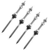 1 x RAW Customer Returns VOOXA hanger screws pre-assembled, stainless steel V2A A2, height adjustable, for photovoltaic solar fastening on building roofs M10x200mm - 4 pieces  - RRP €20.06