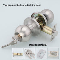 1 x RAW Customer Returns Drenky Entry Door Knob Stainless Steel Entry Knob with Keys Latch Size 60 70mm - RRP €18.55