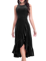 1 x Brand New Gardenwed Velvet Dress Evening Dress Long Elegant Split Bodycon Dress Long Formal Cocktail Party Dresses Wedding Guests Ball Gown Festive Party Dress Black S - RRP €34.99