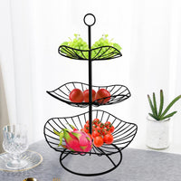 1 x RAW Customer Returns 3 Tier Metal Fruit Basket, Vegetable Etagere Fruit Bowl for Fruit Cake Candy - RRP €21.67