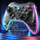 1 x RAW Customer Returns RALAN Transparent Wireless Controller with 8 Colors Adjustable LED Lighting Compatible with Switch OLED lite with Programmable Function Gyro Axis Turbo Dual Vibration - RRP €26.48