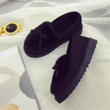 1 x RAW Customer Returns Women s Slippers Winter Outdoor Warm Plush Soft Waterproof Faux Fur Home Slippers Moccasins,Black-F,37 EU - RRP €39.05