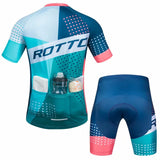 1 x RAW Customer Returns ROTTO Cycling Jersey Men s Summer Cycling Jersey Set T-Shirt and Padded Shorts Bicycle Short Sleeve - RRP €37.99