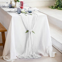 1 x RAW Customer Returns Table runner wedding, table runner with folds, table runner baptism, table runner wedding communion modern, wedding runner table ribbon for wedding, baptism, communion white, 90 x 300 cm  - RRP €13.1